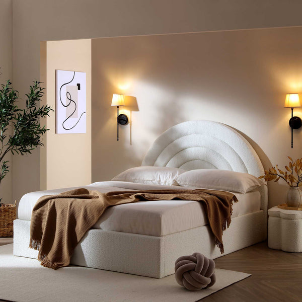 Boucle Ottoman Storage Bed